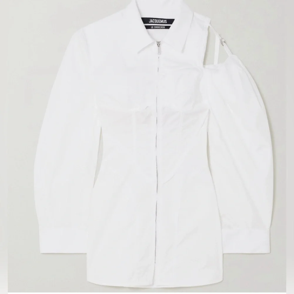 JACQUEMUS La Robe Galliga Cutout Poplin Mini Dress in White sz FR 36 US 4 920$ - Picture 8 of 17